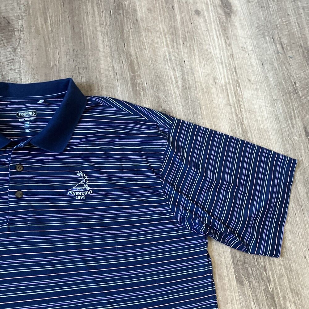 Pinehurst Golf Club Polo Shirt Adult XXL The Putterboy Collection Blue Pink - Picture 2 of 11